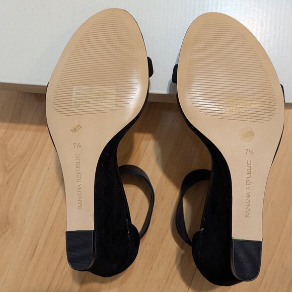 Banana Republic Black Suede Kellen Wedge 7.5 NIB - Picture 2 of 7